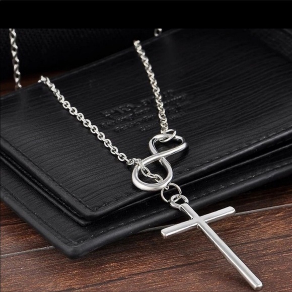 ✨HOST PICK✨Silver Cross & infinity dangle necklace 5 Stars! - Picture 8 of 11
